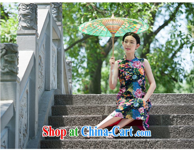 In 2015 Moon Ethnic Wind cotton the female summer suit Chinese Antique stitching qipao cultivating Chinese style dress suit XL pictures, price, brand platters! Elections are good character, the national distribution, so why buy now enjoy more preferential! Health