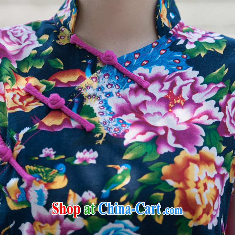In 2015 Moon Ethnic Wind cotton the female summer suit Chinese Antique stitching qipao cultivating Chinese style dress suit XL, in particular-keun (youjin), online shopping