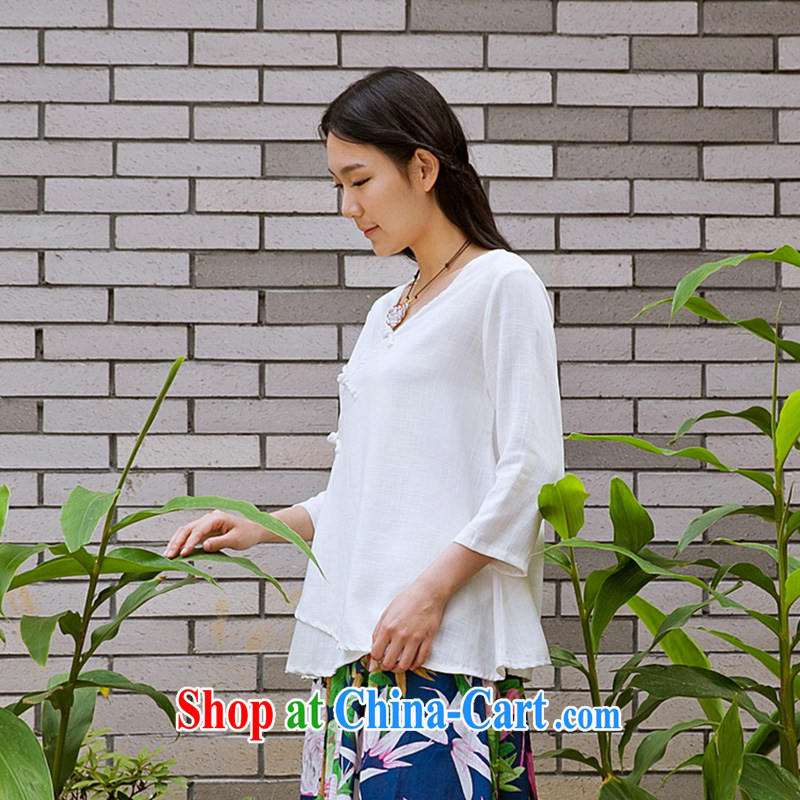 In particular-keun 2015 National wind female summer Chinese clothing improved Chinese antique Chinese clothing loose the code-port T-shirt white L (pre-sale), in particular (youjin), online shopping