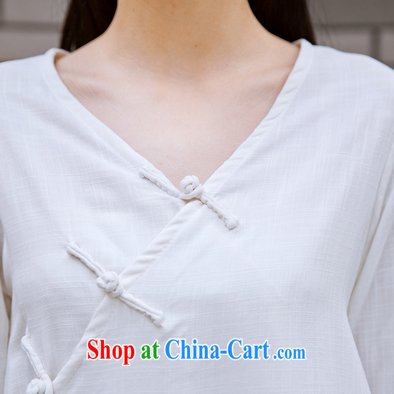 In particular-keun 2015 National wind female summer Chinese clothing improved Chinese antique Chinese clothing loose the code-port T-shirt white L (pre-sale), in particular (youjin), online shopping