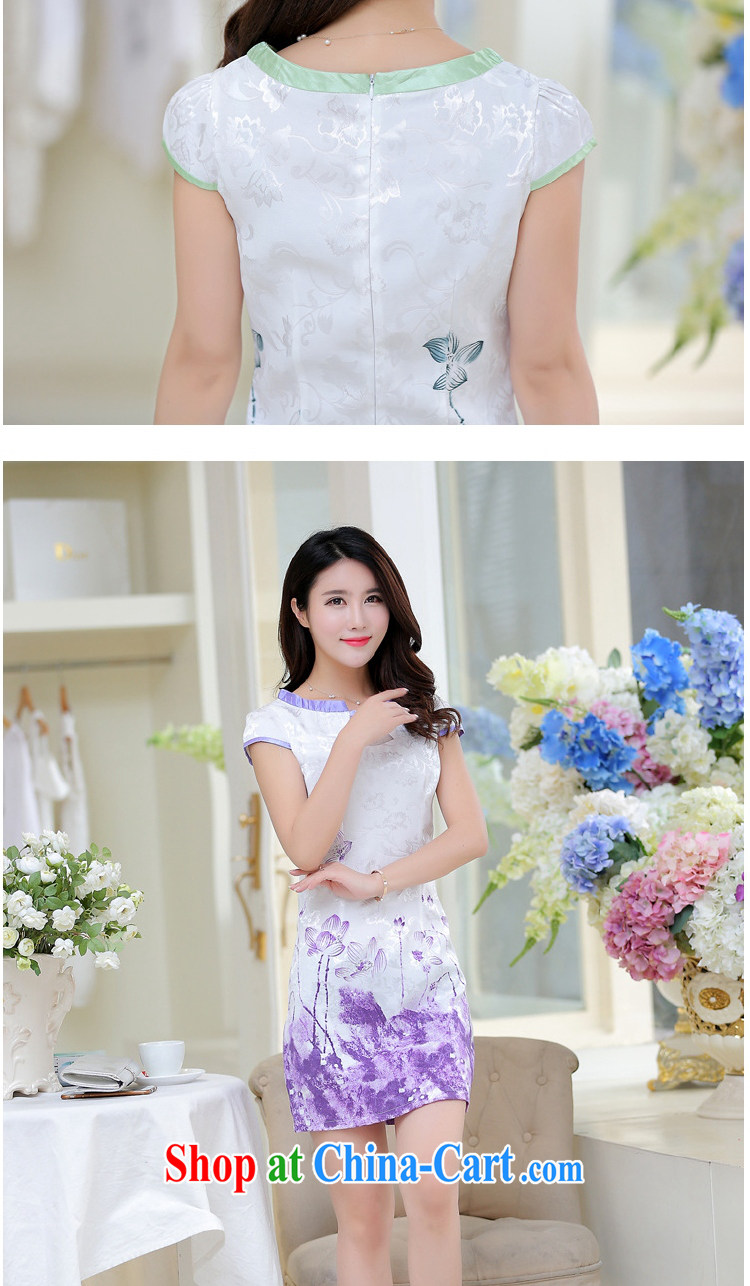 Summer new stylish improved cheongsam girls digital stamp Korean Beauty short sleeve cheongsam dress female ZX 1248 light purple XL pictures, price, brand platters! Elections are good character, the national distribution, so why buy now enjoy more preferential! Health