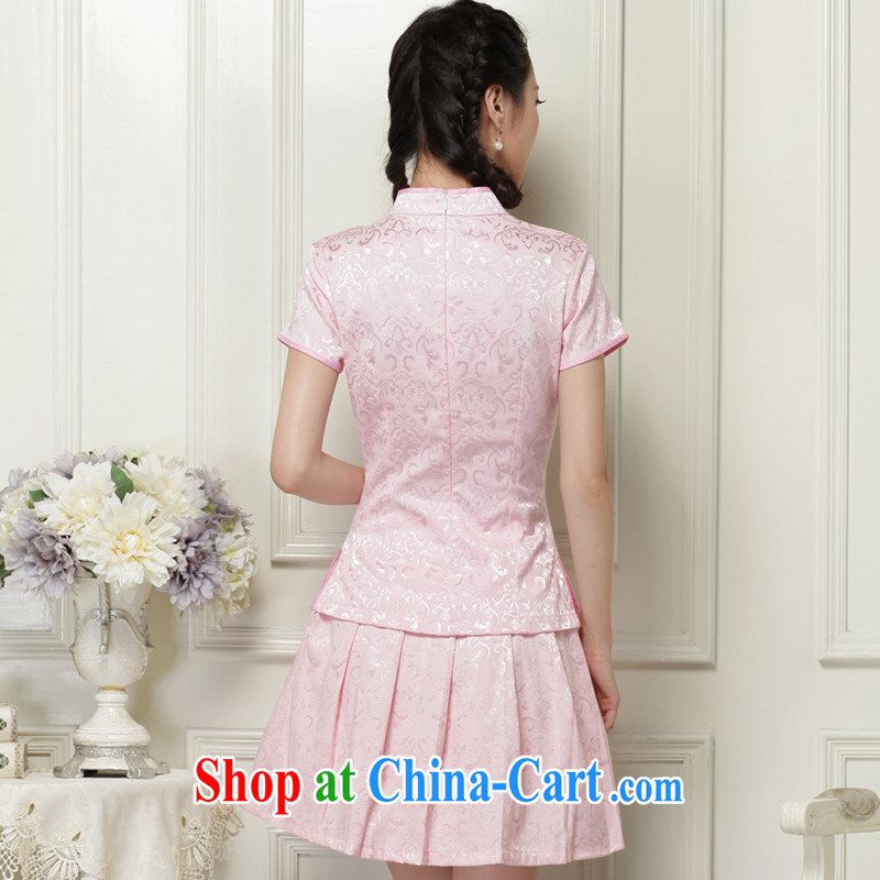 The end is very stylish and improved cheongsam Chinese wind-power's a tight two-piece short set JT 2068 pink XXL, light (at the end QM), shopping on the Internet