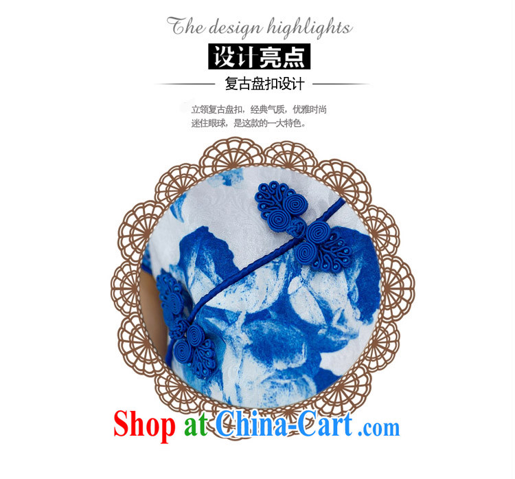 2015 summer new Ethnic Wind retro improved cheongsam parent-child with dresses to sell female blue and white porcelain XL + 13 pictures, price, brand platters! Elections are good character, the national distribution, so why buy now enjoy more preferential! Health