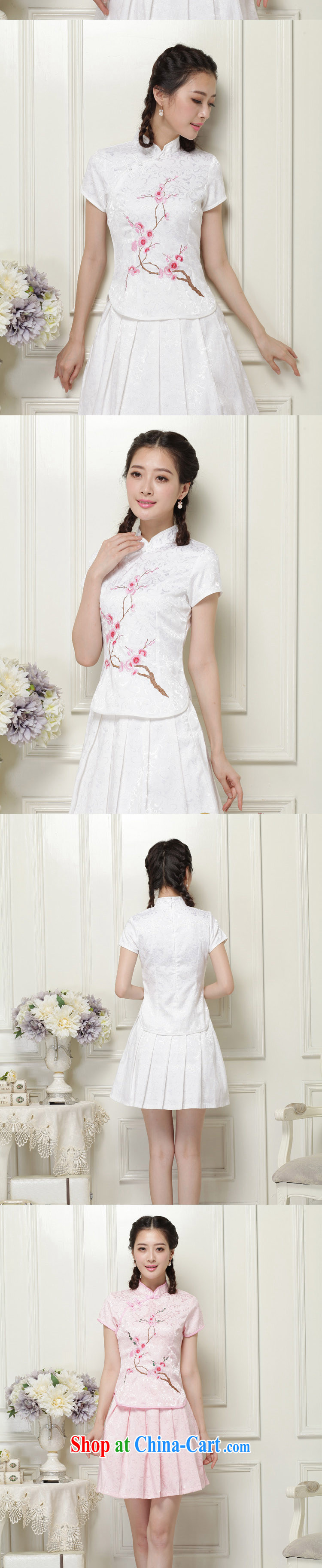 The end is very stylish girl with short, two-piece dresses Ethnic Wind elegant improved cheongsam JT 119# white XXL pictures, price, brand platters! Elections are good character, the national distribution, so why buy now enjoy more preferential! Health