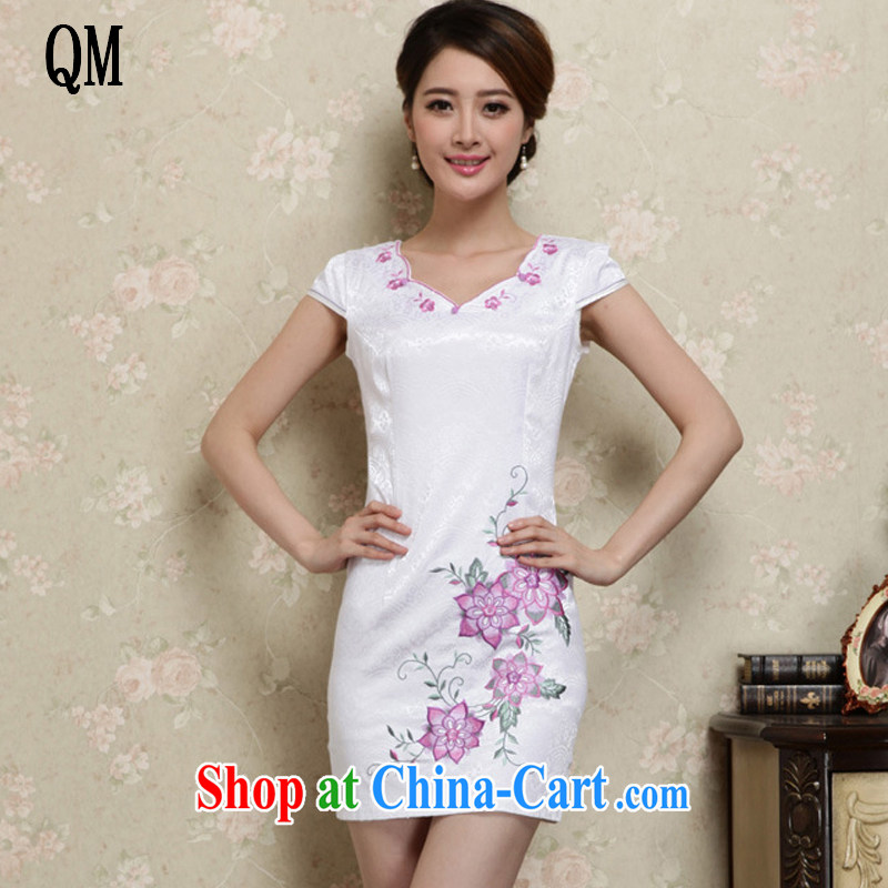 light at the national wind female embroidery cheongsam Tang on the Code no's beauty short improved cheongsam JT 1035 purple XXL