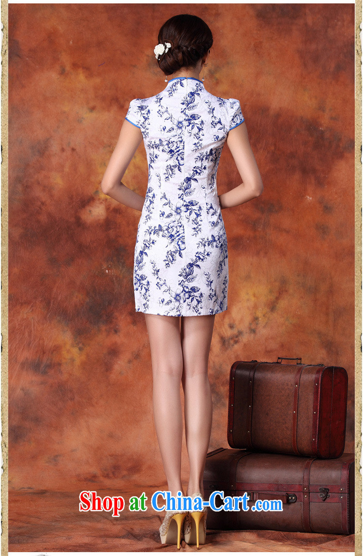 Shallow end female outfit blue and white porcelain hot silver improved short cheongsam beauty no's cheongsam Chinese JT 1012 blue XL pictures, price, brand platters! Elections are good character, the national distribution, so why buy now enjoy more preferential! Health