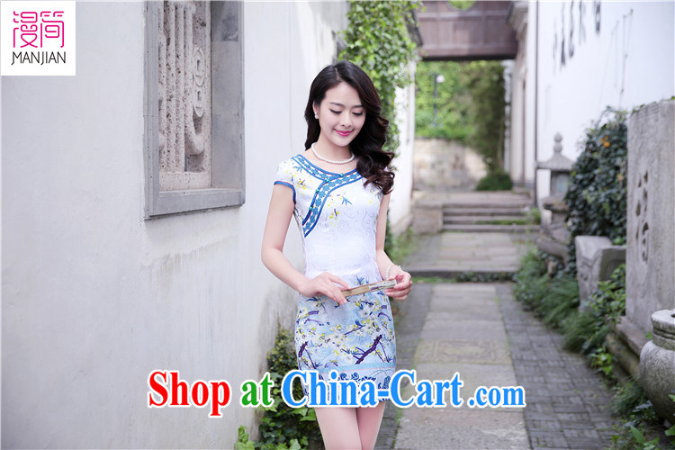 Animated short sleeve cheongsam dress name yuan style beauty embroidery short skirts 2015 summer new Chinese Dress package and toner Phillips XXL pictures, price, brand platters! Elections are good character, the national distribution, so why buy now enjoy more preferential! Health