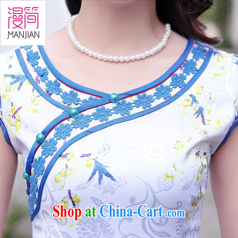 Animated short sleeved dresses of yuan style beauty embroidery skirts 2015 summer new Chinese Dress package and is a Phillips XXL, diffuse in short, shopping on the Internet