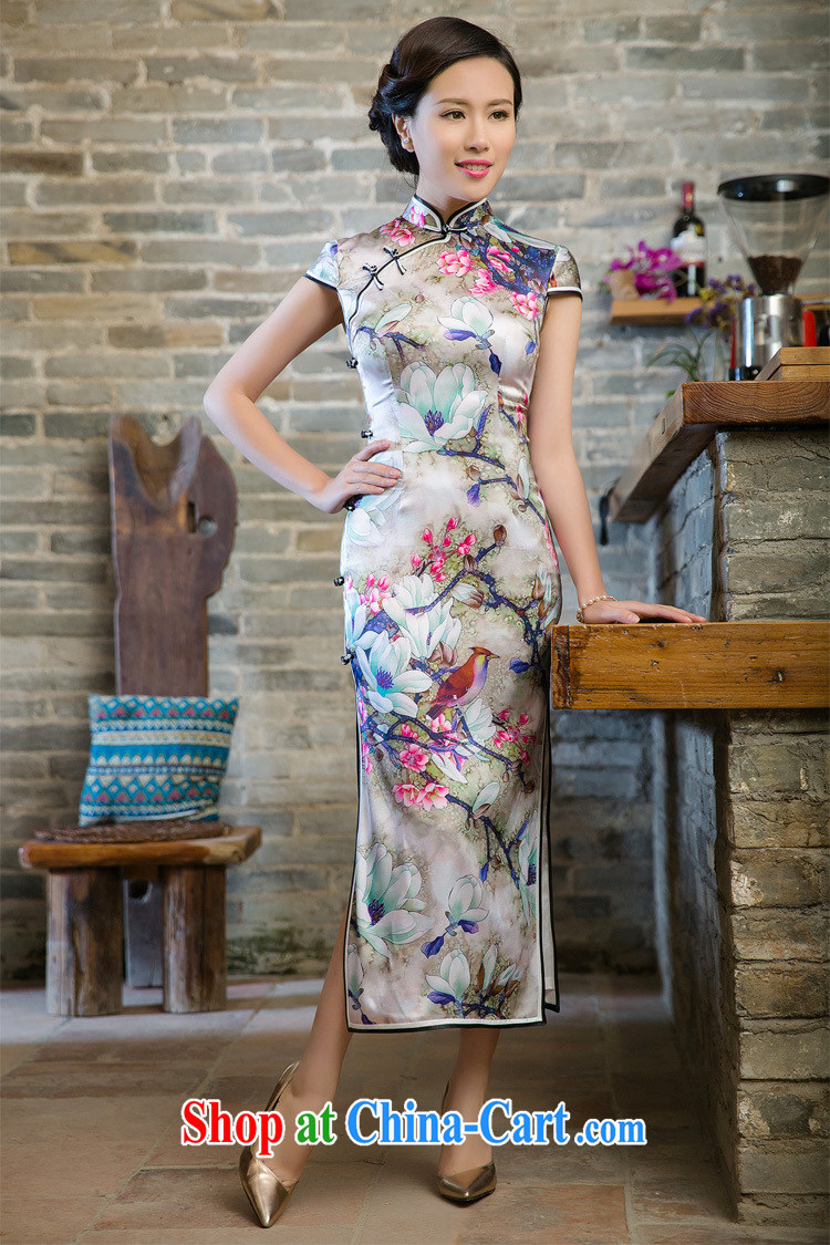 Very late summer 2015 standard double heavy Silk Cheongsam new retro long high on the truck beauty dress JT 5010 Map Color XXL pictures, price, brand platters! Elections are good character, the national distribution, so why buy now enjoy more preferential! Health