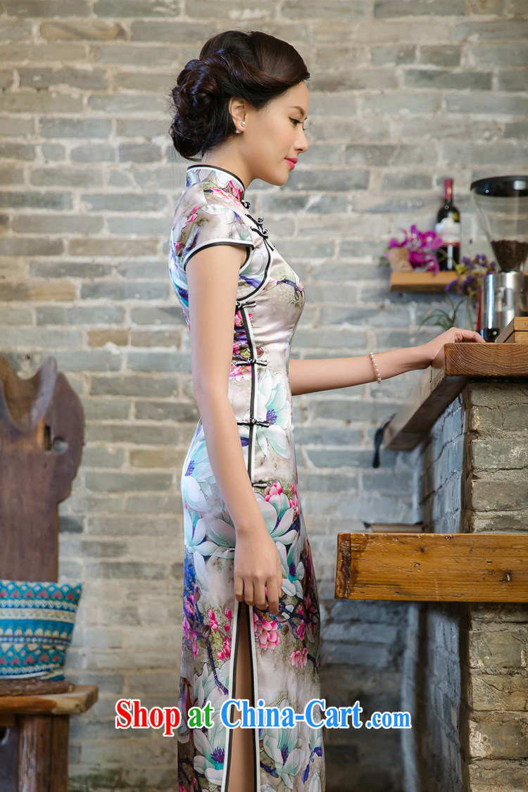 Very late summer 2015 standard double heavy Silk Cheongsam new retro long high on the truck beauty dress JT 5010 Map Color XXL pictures, price, brand platters! Elections are good character, the national distribution, so why buy now enjoy more preferential! Health