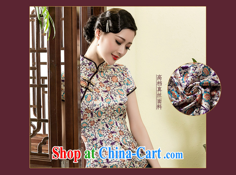 Yin Yue seal 2015 New floral heavy Silk Cheongsam summer retro improvement of Shanghai qipao girls dresses picture color L pictures, price, brand platters! Elections are good character, the national distribution, so why buy now enjoy more preferential! Health