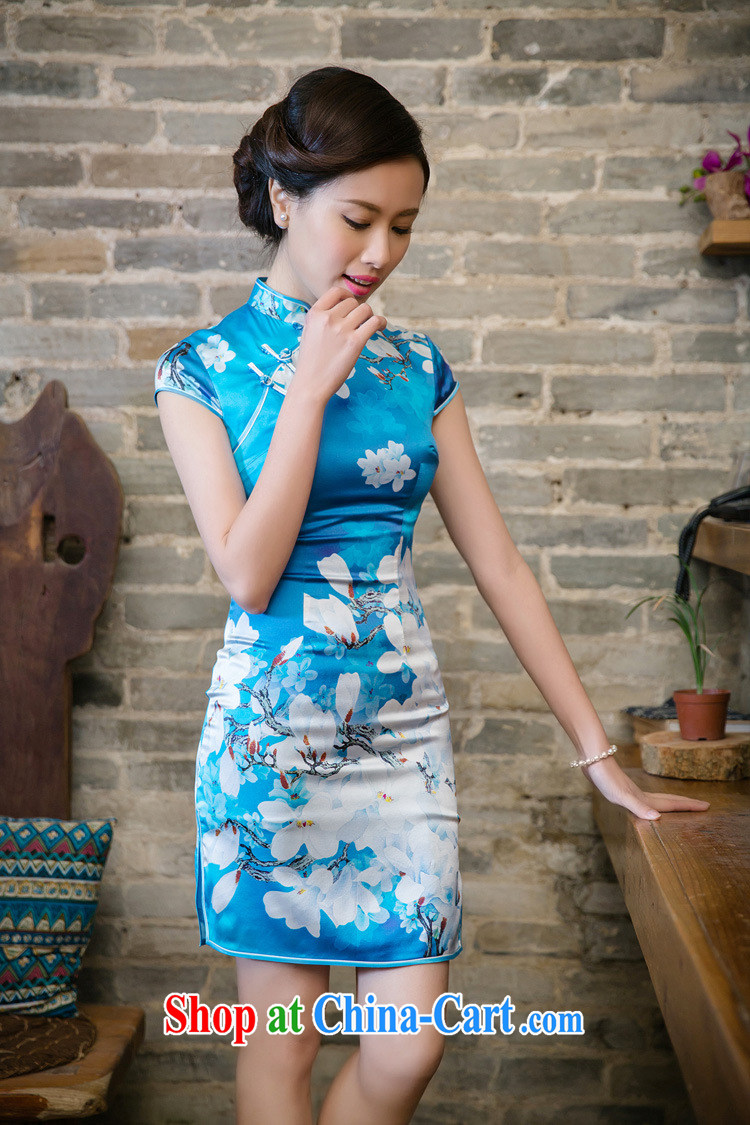 Very late summer 2015, Jade Orchid sauna silk Silk Cheongsam dress retro fashion improved cultivating cheongsam dress JT 5092 Map Color XXL pictures, price, brand platters! Elections are good character, the national distribution, so why buy now enjoy more preferential! Health