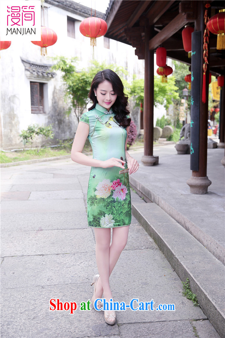 Animated short cheongsam dress retro, for Peony Chinese 2015 new summer short-sleeved daily ethnic wind package and small virgin XXL pictures, price, brand platters! Elections are good character, the national distribution, so why buy now enjoy more preferential! Health