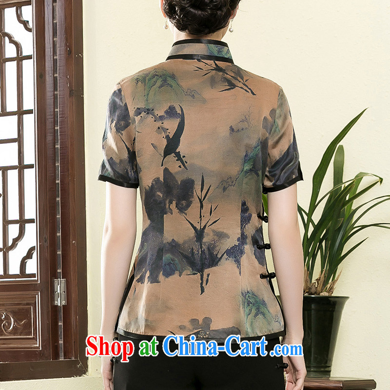 Yin Yue NARS summer 2015 new Hong Kong cloud yarn beauty dresses T-shirt daily improvement Ms. Chinese silk Chinese picture color XXXL seal, Yin Yue, shopping on the Internet
