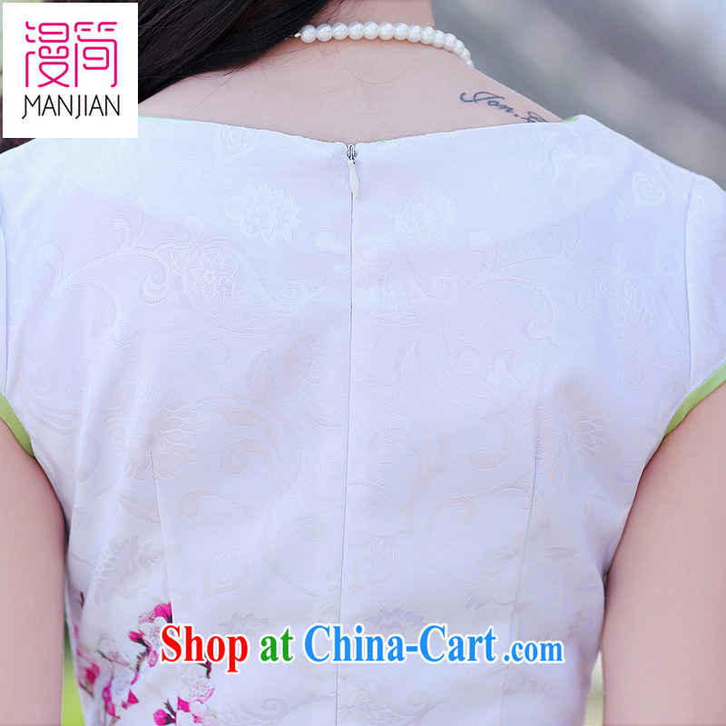 Animated short 2015 summer day-girl cheongsam dress package and solid skirt Chinese Ethnic Wind cultivating cotton mA short skirts the Peony XXXL, diffuse in short, shopping on the Internet