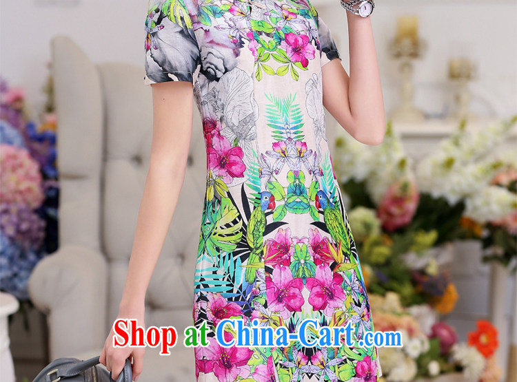 According to Xin Yuan 2015 summer new silk dress short-sleeved sauna silk high-end antique paintings beauty stamp sauna Silk Cheongsam spring flowers XL pictures, price, brand platters! Elections are good character, the national distribution, so why buy now enjoy more preferential! Health
