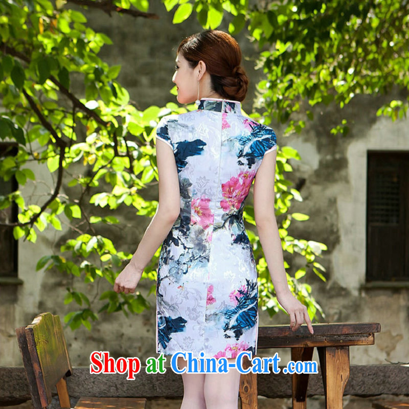 Still, 12,015 in spring and summer, new dresses retro short, high on the truck cheongsam dress 52,111 Map Color XXL, still, and that, on-line shopping