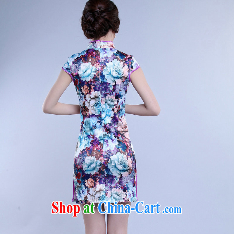 There is a summer new cheongsam dress stylish improved retro dress Daily Beauty short dresses women dresses 5213 Map Color XXL, yet, and, on-line shopping
