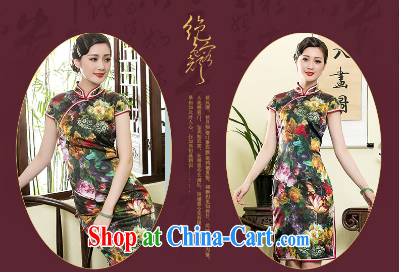 Yin Yue NARS summer 2015 new heavy silk digital stamp cheongsam stylish Old Shanghai retro improved dresses picture color XXXL pictures, price, brand platters! Elections are good character, the national distribution, so why buy now enjoy more preferential! Health
