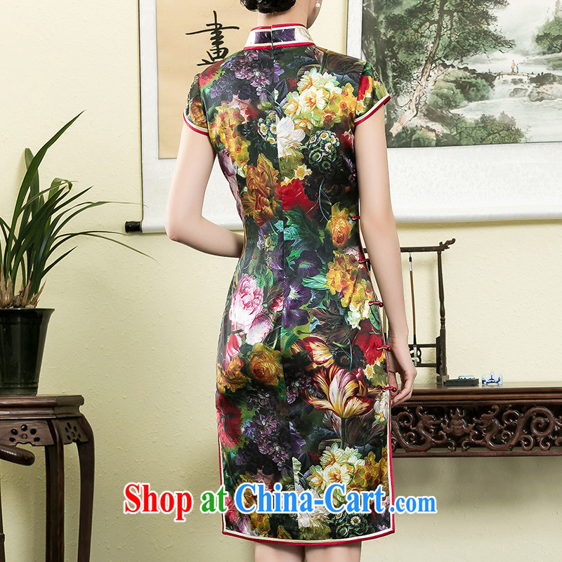 Yin Yue NARS summer 2015 new heavy silk digital stamp cheongsam stylish Old Shanghai retro improved dresses picture color XXXL seal, Yin Yue, shopping on the Internet