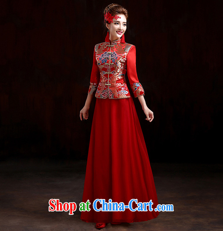 Pure bamboo love yarn-su Wo service 2015 new high-end bridal wedding dresses retro toast service kit spring dresses long Chinese wedding dress red XXXL pictures, price, brand platters! Elections are good character, the national distribution, so why buy now enjoy more preferential! Health