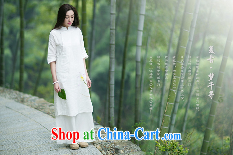 The TSU defense (Azouari) yeast Wash linens quiet comfort, for the charge-back hand-painted Jade buckle gown improved cheongsam dress white L pictures, price, brand platters! Elections are good character, the national distribution, so why buy now enjoy more preferential! Health
