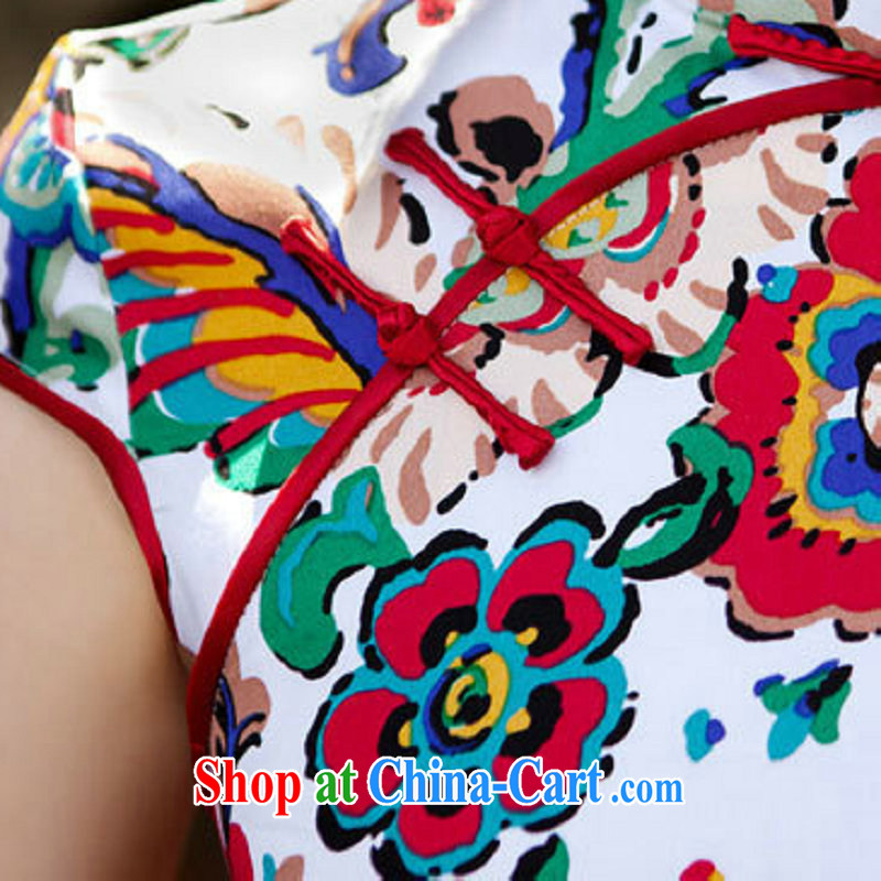 Still, 12,015 summer new improved fashion, long, stamp duty improved qipao cheongsam stylish 5219 Map Color XXL, it's a, and shopping on the Internet