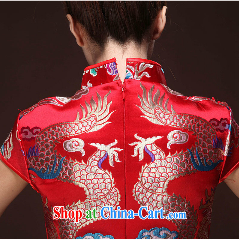 White first to approximately 2015 Lace Embroidery cheongsam dress married Chinese brides with new, improved dress retro toast clothing female Red XL, white first about, and shopping on the Internet