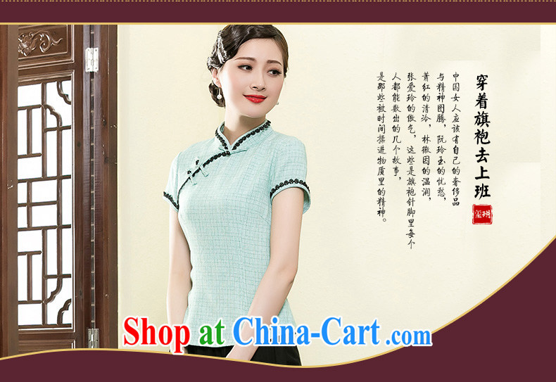 Seal 2015 Yin Yue Chinese simple and short Chinese T-shirt elegant Ethnic Wind improved cheongsam shirt ladies shirt T toner blue XXL pictures, price, brand platters! Elections are good character, the national distribution, so why buy now enjoy more preferential! Health