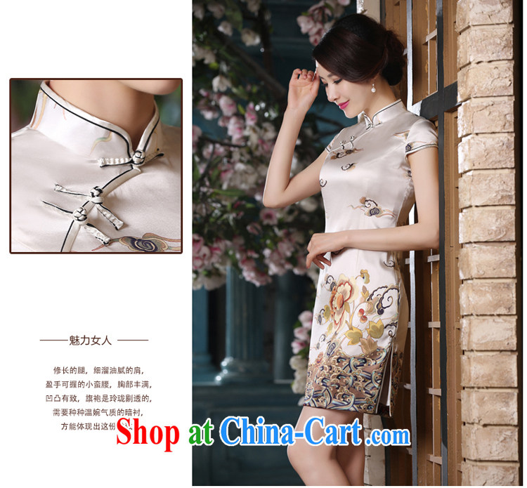 pro-am 2015 new summer fashion daily improved silk short improved retro sauna Silk Dresses cheongsam short 2 XL pictures, price, brand platters! Elections are good character, the national distribution, so why buy now enjoy more preferential! Health