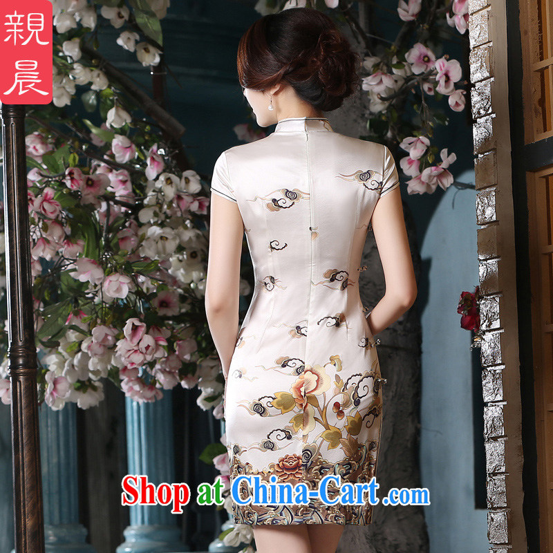 pro-am 2015 new summer fashion daily improved silk short improved retro sauna Silk Dresses cheongsam short 2 XL, pro-am, shopping on the Internet