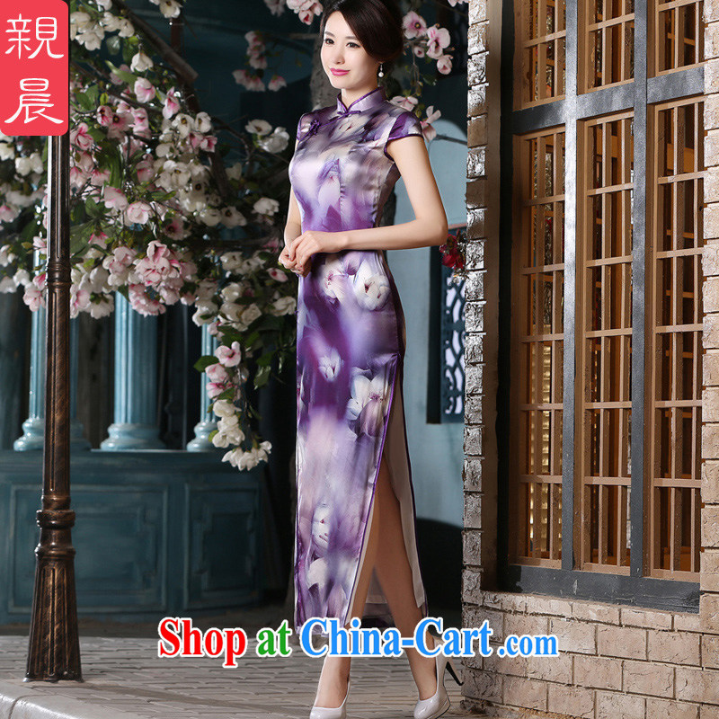 pro-am 2015 new summer fashion improved daily dress is silk sauna beauty silk retro short-sleeved dresses long 2XL, and the pro-am, and shopping on the Internet