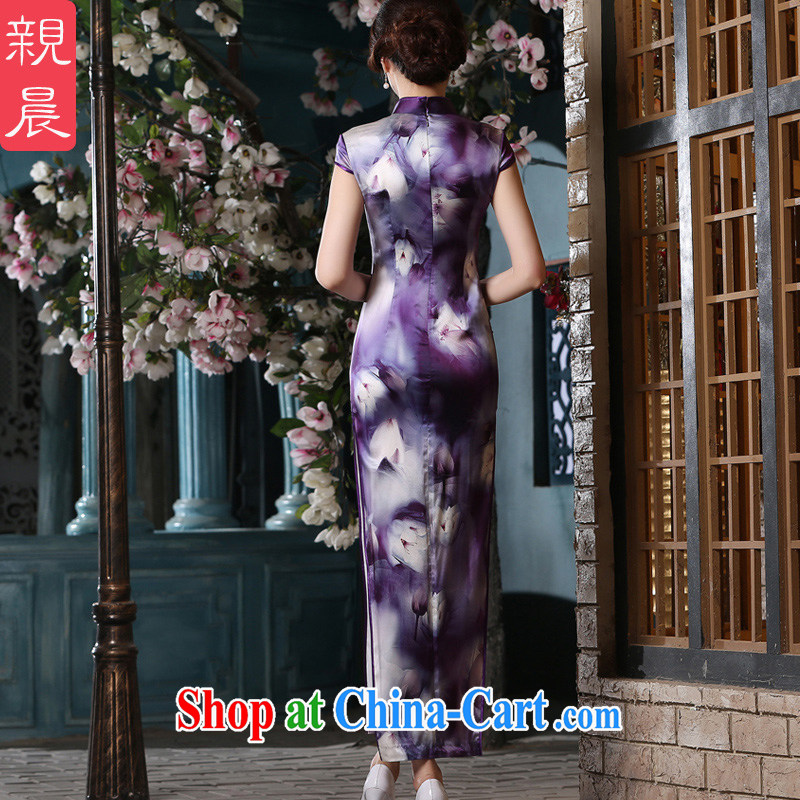 pro-am 2015 new summer fashion improved daily dress is silk sauna beauty silk retro short-sleeved dresses long 2XL, and the pro-am, and shopping on the Internet