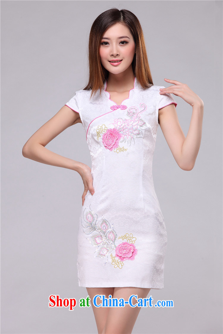 Shallow end embroidered classic elegance on qipao beach retro fashion cheongsam dress AQE 0750 blue XXL pictures, price, brand platters! Elections are good character, the national distribution, so why buy now enjoy more preferential! Health