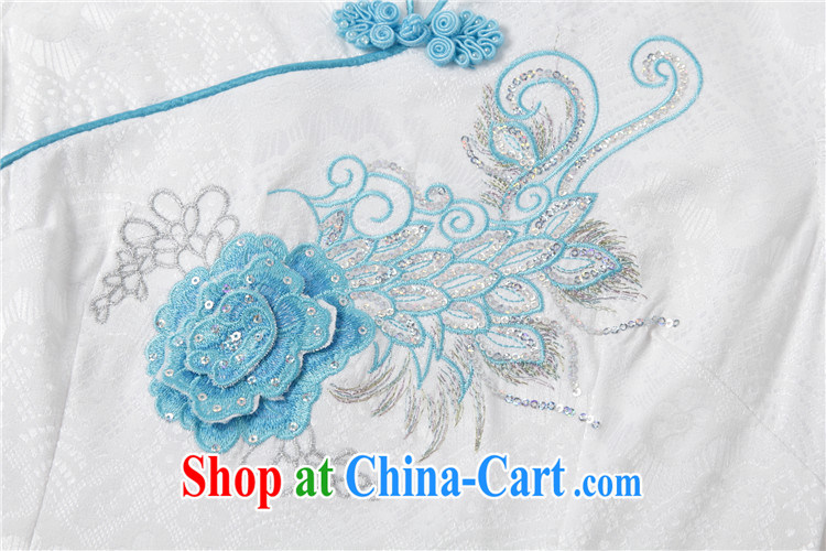 Shallow end embroidered classic elegance on qipao beach retro fashion cheongsam dress AQE 0750 blue XXL pictures, price, brand platters! Elections are good character, the national distribution, so why buy now enjoy more preferential! Health