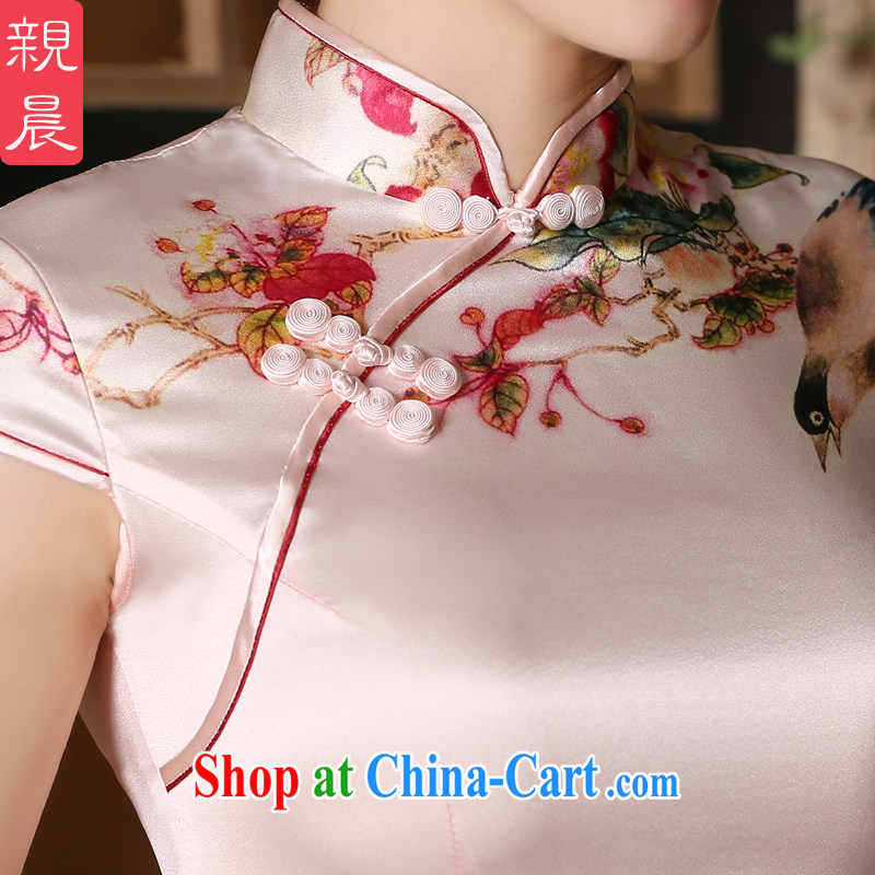 pro-am, new Silk sauna summer silk decorated in antique style improved daily female short cheongsam dress short 2 XL - July 2, pro-am, and shopping on the Internet