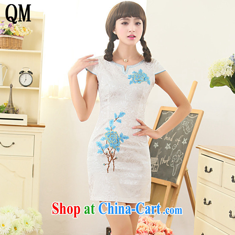 light at the Summer cultivating style cheongsam improved daily dresses, dresses and elegant Korea Tang replace AQE 811 blue XXL