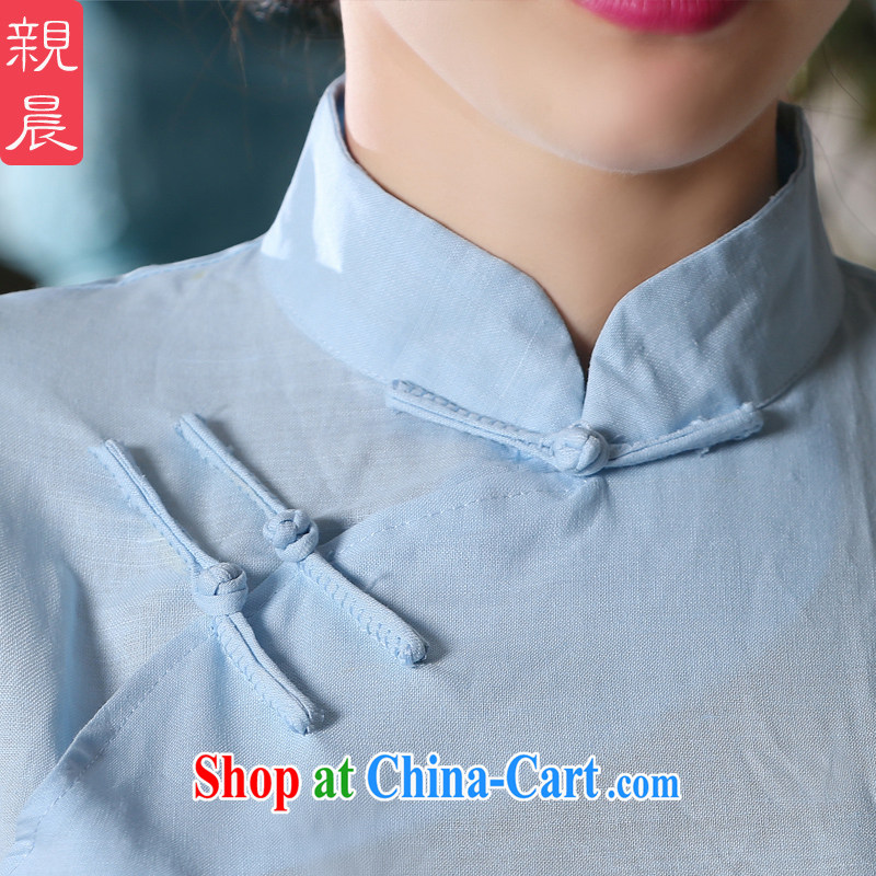 pro-am with summer-day Ethnic Wind female cotton the Chinese Chinese Antique linen package improved cheongsam girls T-shirt A 0079 - A T-shirt + P 0011 skirt XL, pro-am, online shopping