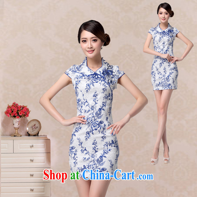 light at the retro blue and white porcelain stamp cheongsam Chinese improved daily short, robe-summer female AQE 802 blue and white porcelain M pictures, price, brand platters! Elections are good character, the national distribution, so why buy now enjoy more preferential! Health