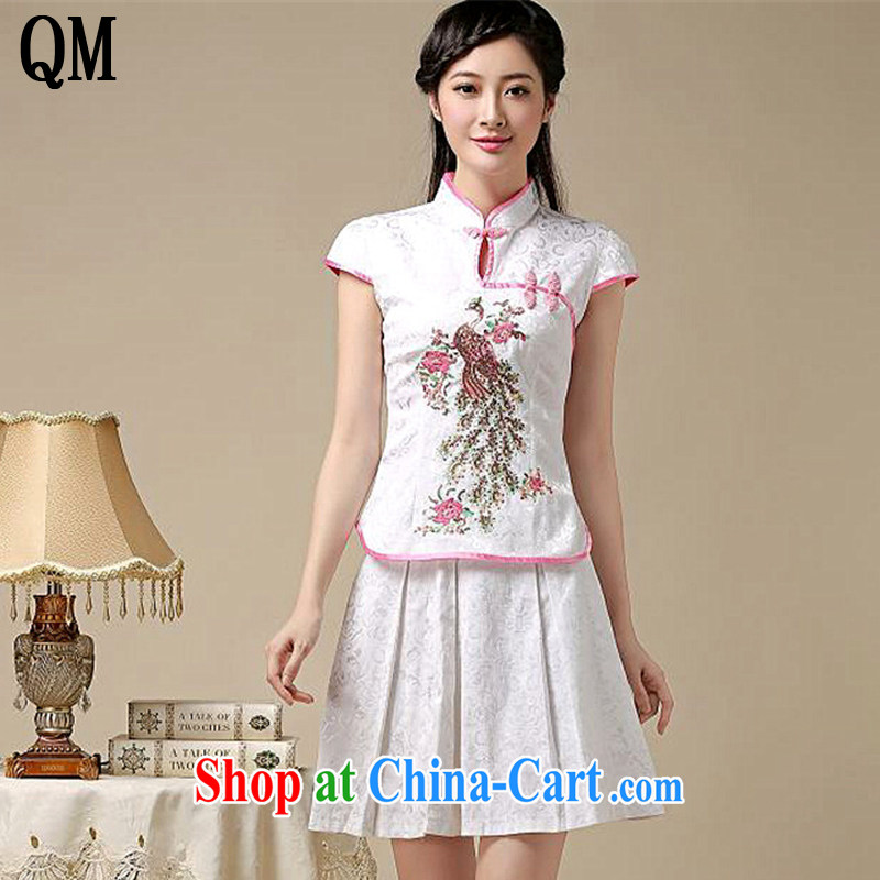 End a qipao Kit two kits summer retro College wind stylish Korea Tang replace AQE 8022 white XXL