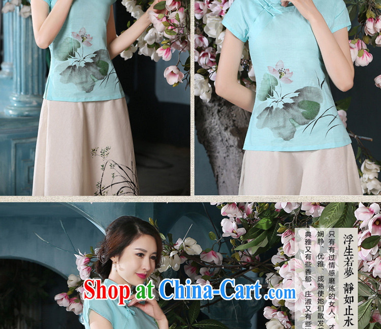 The summer morning new cotton, the female Chinese daily retro improved package Chinese Ethnic Wind cheongsam girls T-shirt A 0079 - C T-shirt + P 0011 skirt XL pictures, price, brand platters! Elections are good character, the national distribution, so why buy now enjoy more preferential! Health