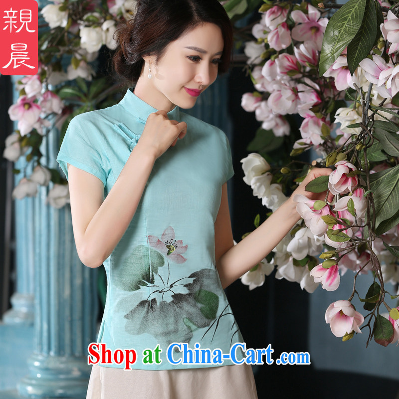 pro-am summer wear new products cotton the female Chinese daily retro Upgrade Kit Chinese Ethnic Wind cheongsam girls T-shirt A 0079 - C T-shirt + P 0011 skirt XL, pro-am, and shopping on the Internet