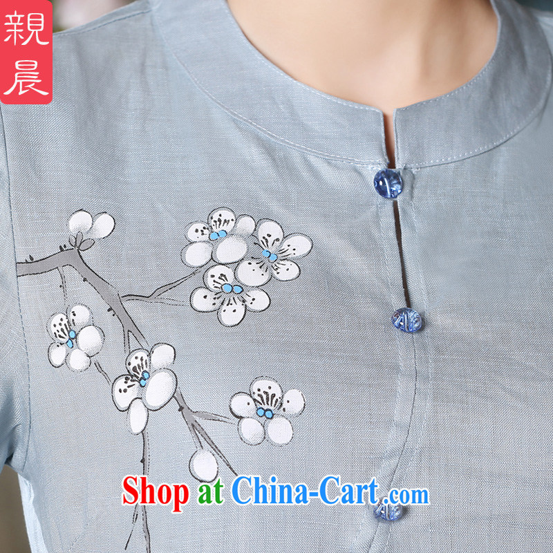 pro-am summer 2015 the new daily improved hand-painted Chinese Han-Chinese qipao Ethnic Wind cotton Ma girls T-shirt 0075 A L T-shirts, pro-am, online shopping