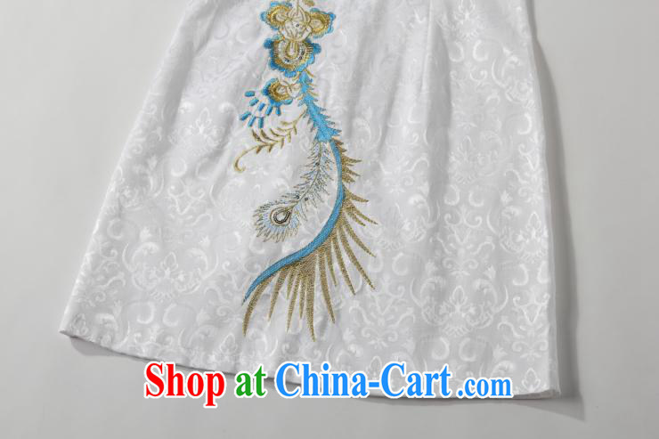 light at the retro embroidery Phoenix short-sleeved qipao improved daily dresses, dresses of Korea Tang women AQE 613 blue XXL pictures, price, brand platters! Elections are good character, the national distribution, so why buy now enjoy more preferential! Health