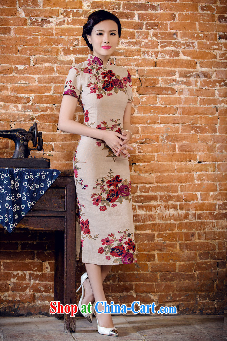 light cotton end the floral short-sleeved dresses in antique long dresses summer Chinese hospitality service forgetting D. AQE 2063 yellow rose XXXL pictures, price, brand platters! Elections are good character, the national distribution, so why buy now enjoy more preferential! Health