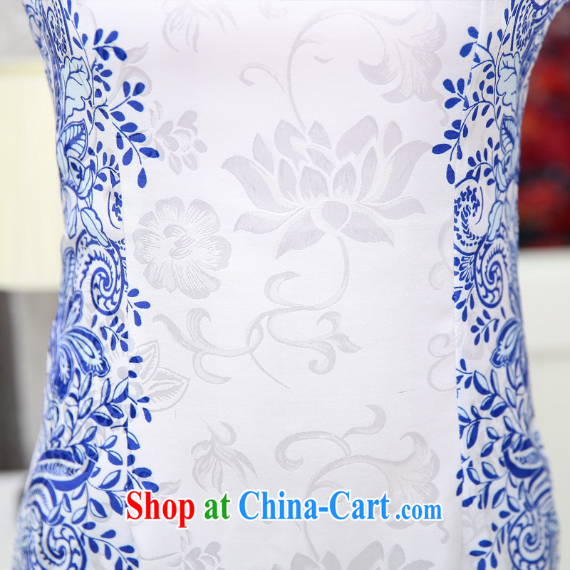 To show Summer dresses dresses 2015 summer new female ethnic style JINDIAN embroidered blue and white porcelain toast dress HC 559 white blue XXL, read, and the show, online shopping