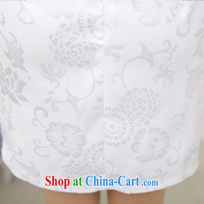 To show Summer dresses dresses 2015 summer new female ethnic style JINDIAN embroidered blue and white porcelain toast dress HC 559 white blue XXL, read, and the show, online shopping