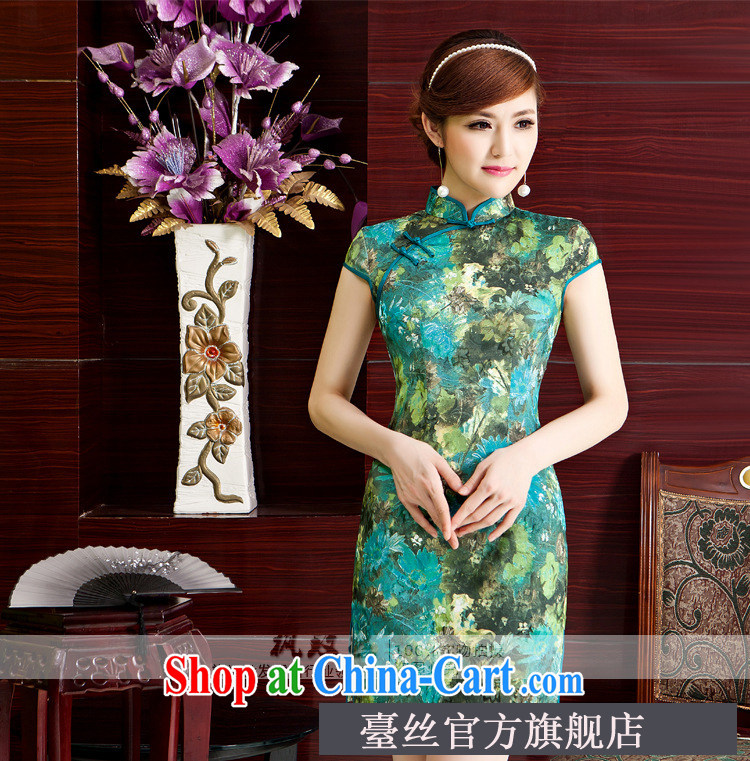 Still, 12,015 new dresses spring and summer with improved stylish short retro dresses dresses daily dress qipao gown 5222 green XXL pictures, price, brand platters! Elections are good character, the national distribution, so why buy now enjoy more preferential! Health