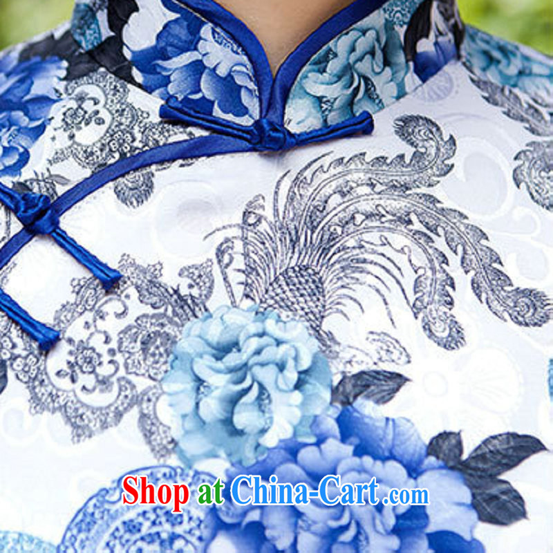 There is a summer new stylish improved dresses daily outfit skirt elegance lady blue and white porcelain cheongsam 5224 light blue S, there is, and that, on-line shopping