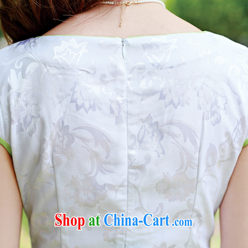 Yun-hsuan, 2015 new summer lady stylish beauty improved cheongsam dress China wind cheongsam dress Green lotus 3 XL, cloud, Xuan (yunluoxuan), and, on-line shopping